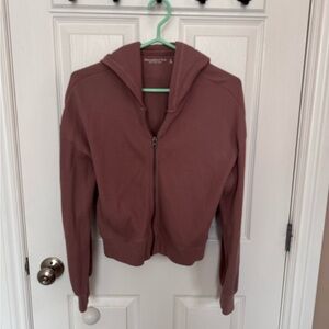 Abercrombie & Fitch Soft A&F Cozy Waffle Knit Zip Hoodie – XS 🤎